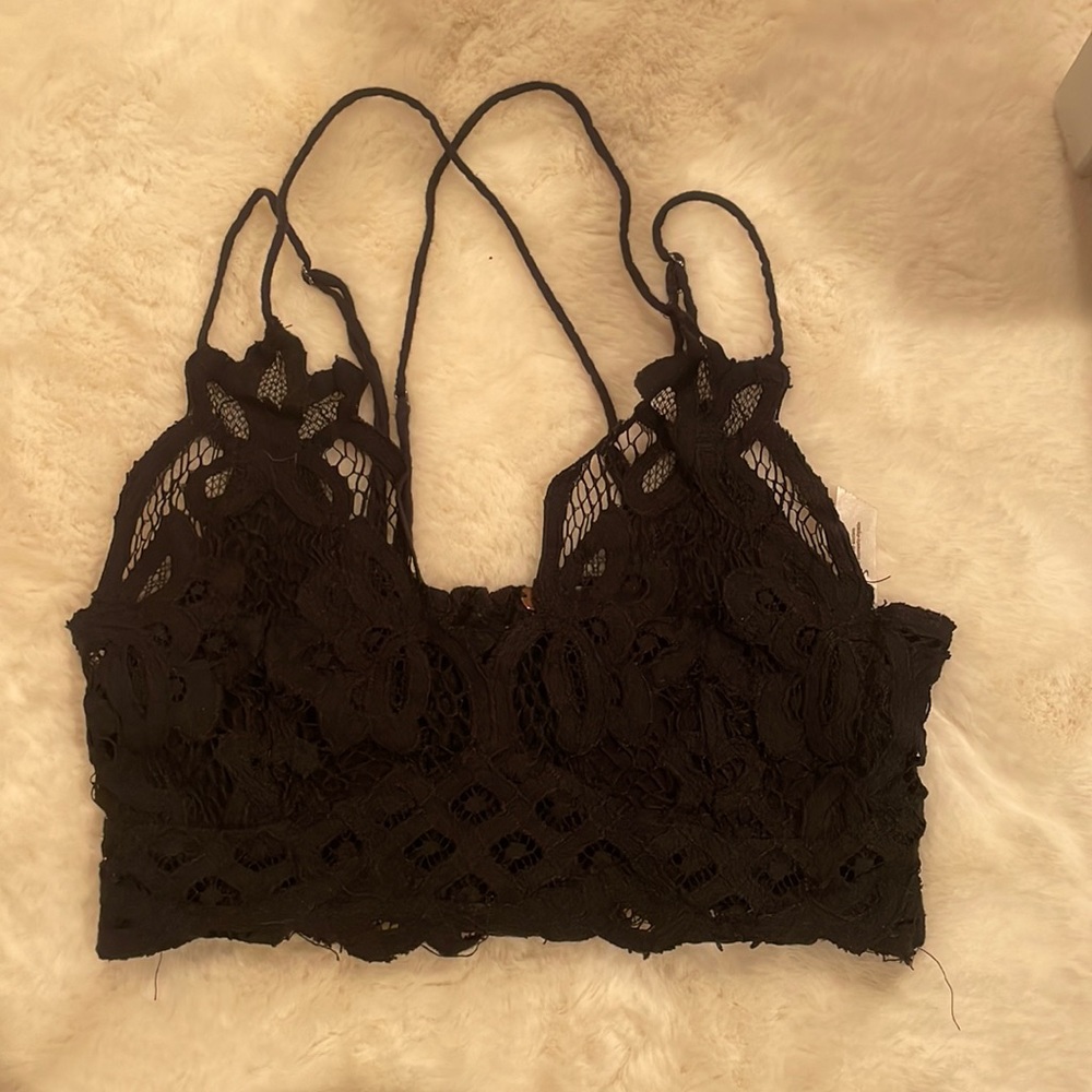 Black lace bralette shirt